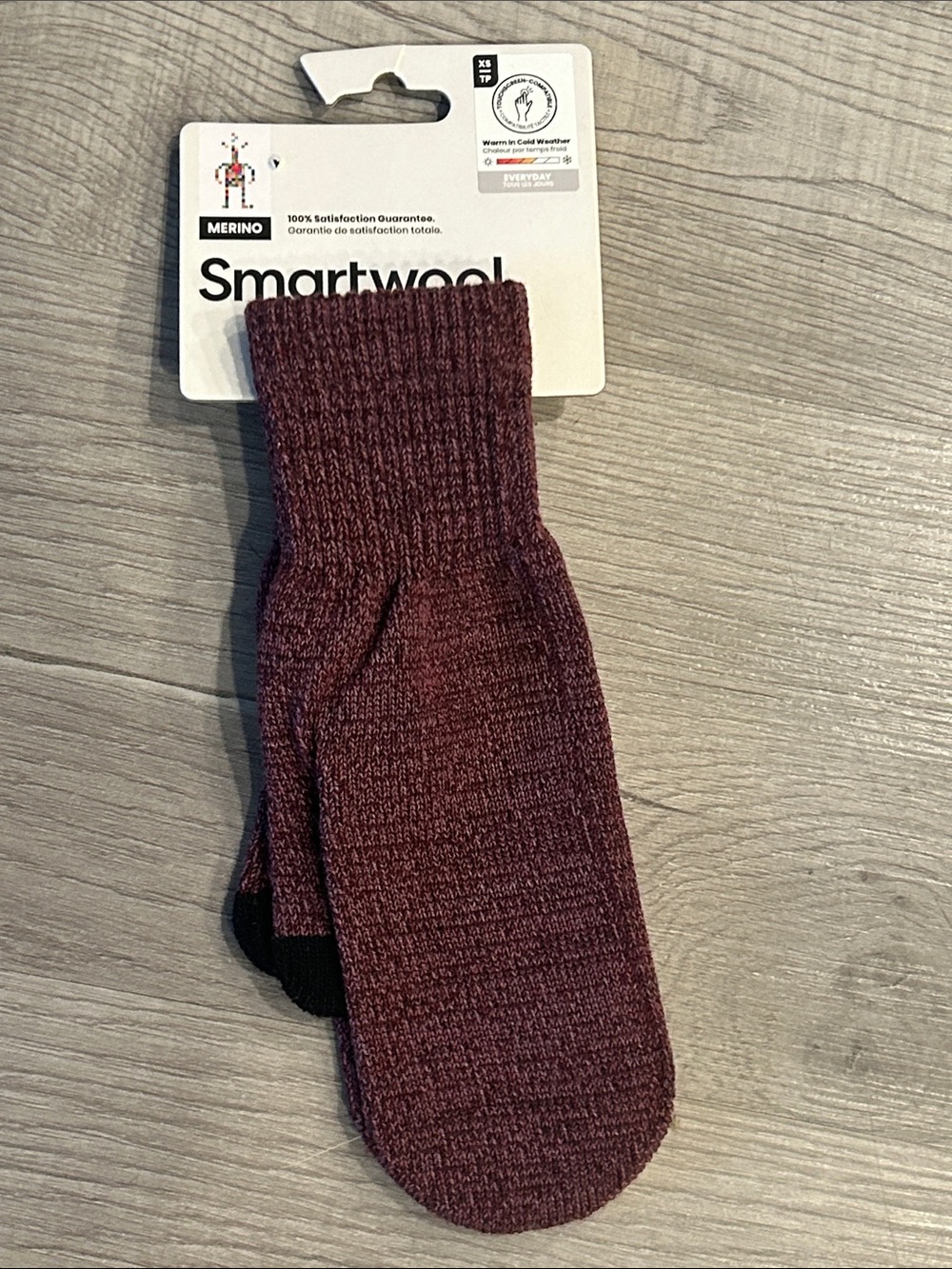 SmartWool Women's Merino Wool Knit Mittens Argyle Purple